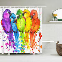 DUSCHVORHANG Vögel 3D Druck wasserdicht Polyester Badezimmer - Multicolor, Textil (180/90cm) - MCBOSON
