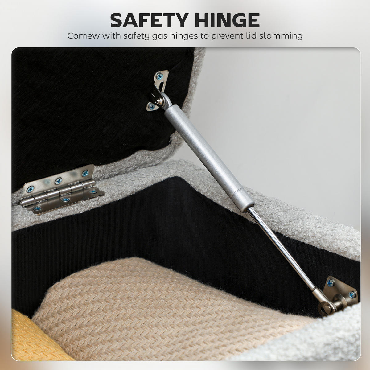 TRUHENBANK Samt, Grau - Grau, Kunststoff (38/45/95cm) - HOMCOM