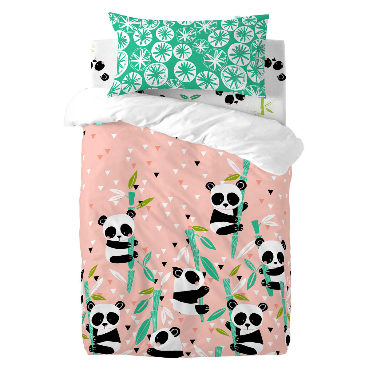 BETTBEZUG 2er-Set teiliges panda garden 100x135 cm (kinderbett) rosa - Pink, Textil (100/135cm) - Happy Friday