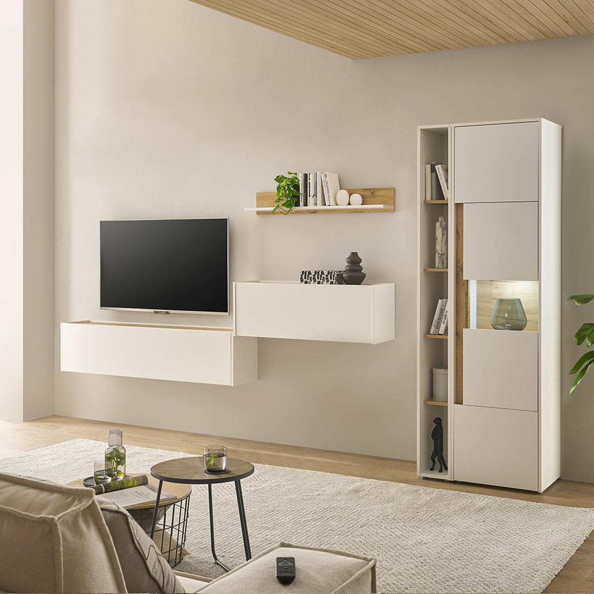 WANDREGAL Crisp-61 - Weiß, Holzwerkstoff (100/15/17cm) - Lomado