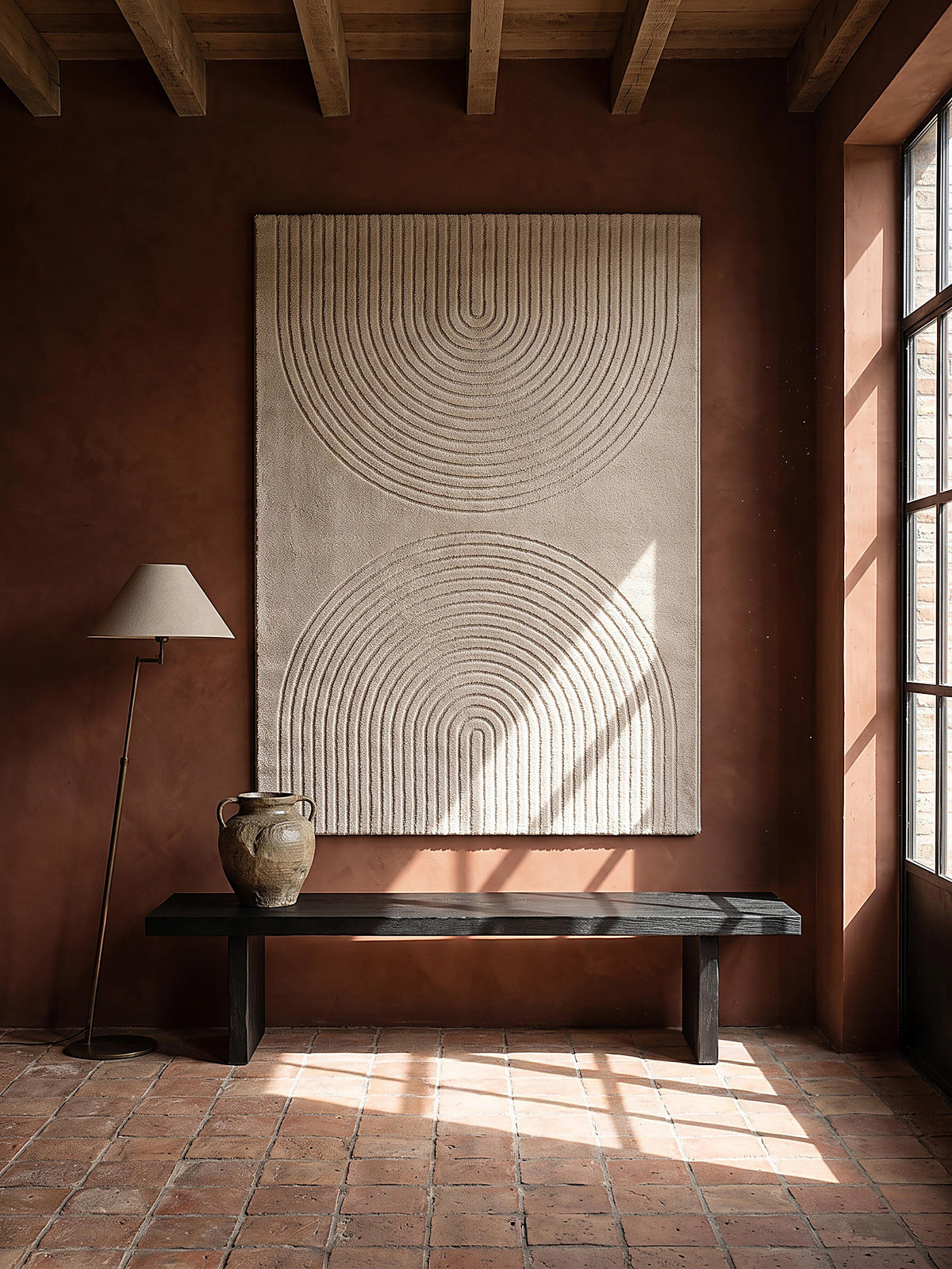 KURZFLORTEPPICH Geometrisch MUOTA Polypropylen Beige 240 x 340 cm - Beige, Textil (240/340cm) - KADIMA DESIGN