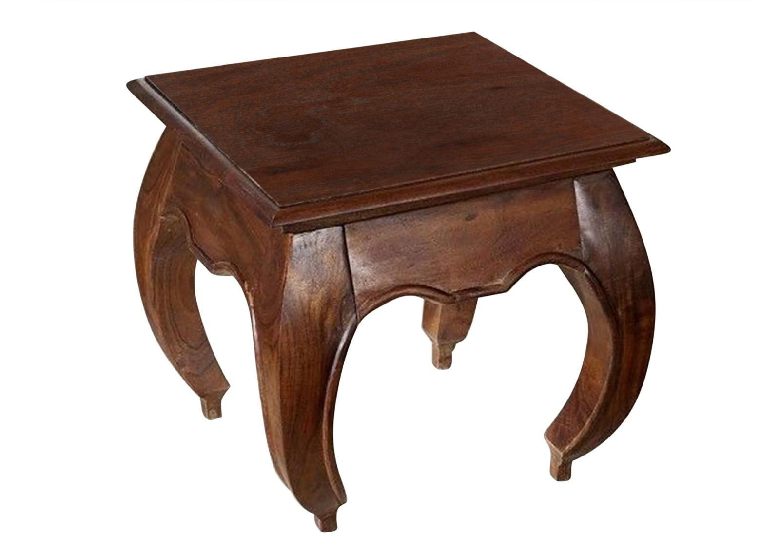 NACHTTISCH Akazie 45x45x42 nougat lackiert OPIUM #266 - Dunkelbraun, Holz (45/42/45cm) - Massivmoebel24