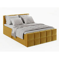 KONTINENTALBETT Vanessa 206/223 cm, in Gelb, Velours-Stoff, Bettkasten, Matratze, Topper - Gelb, Textil (200/220cm) - Barchello