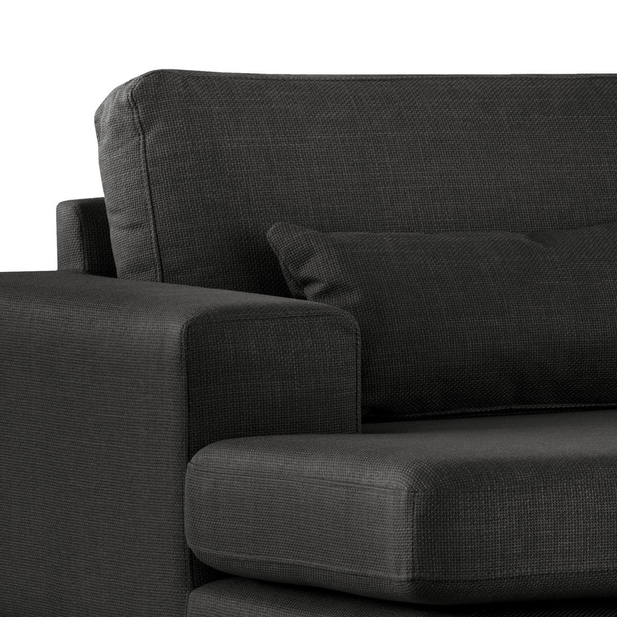 ECKSOFA mit Longchair - Buchefarben/Schwarz, Buchenholz/Textil (281/153cm) - home24