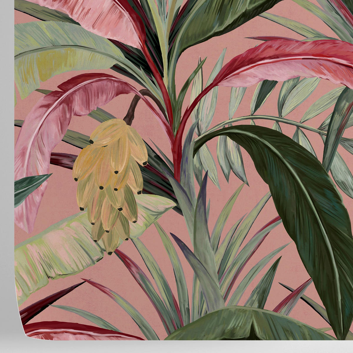 TAPETE Wald aus echtem Papier, 200x280cm, 8 Bögen - Pink, Papier (280/200cm) - WALLPAPERS4BEGINNERS