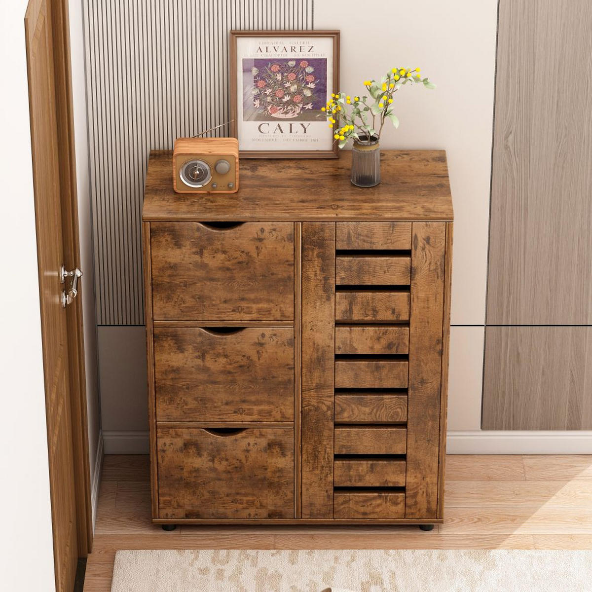 KOMMODE, braun 60/30/80 cm - Braun, Holzwerkstoff (84/18/35cm)