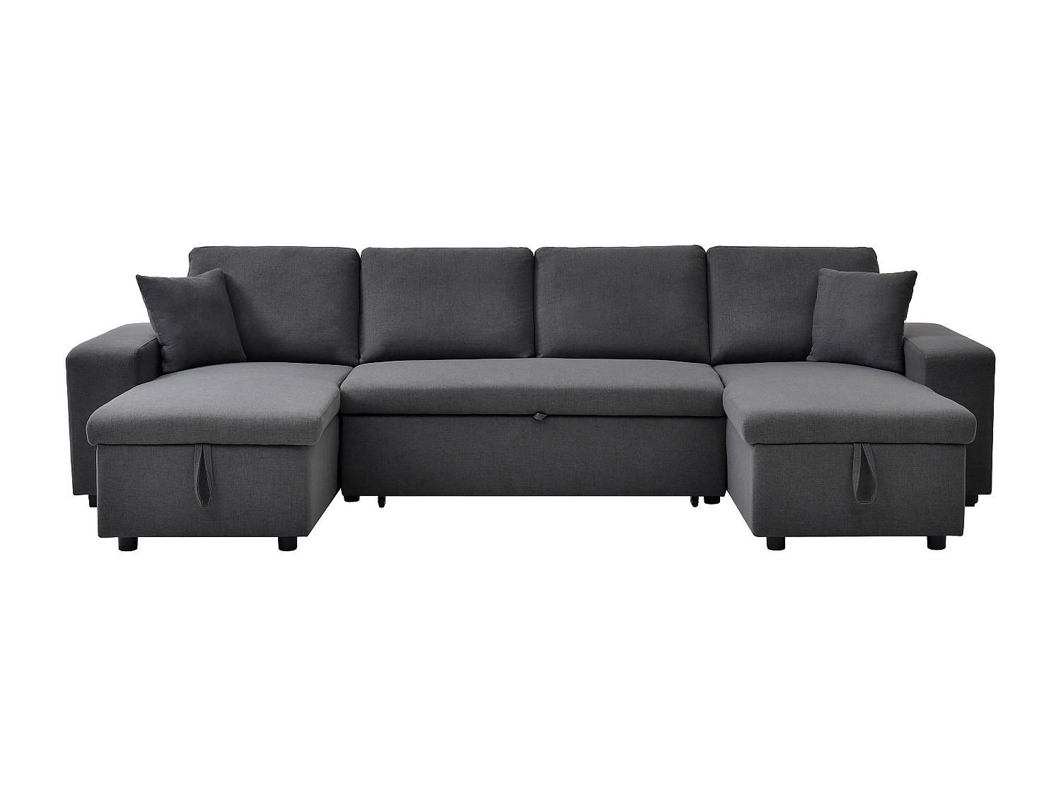 SCHLAFSOFA - 6 Personen - stoff - anthrazitgrau Selim - Anthrazit, Textil (310/84/145cm) - Vente-Unique