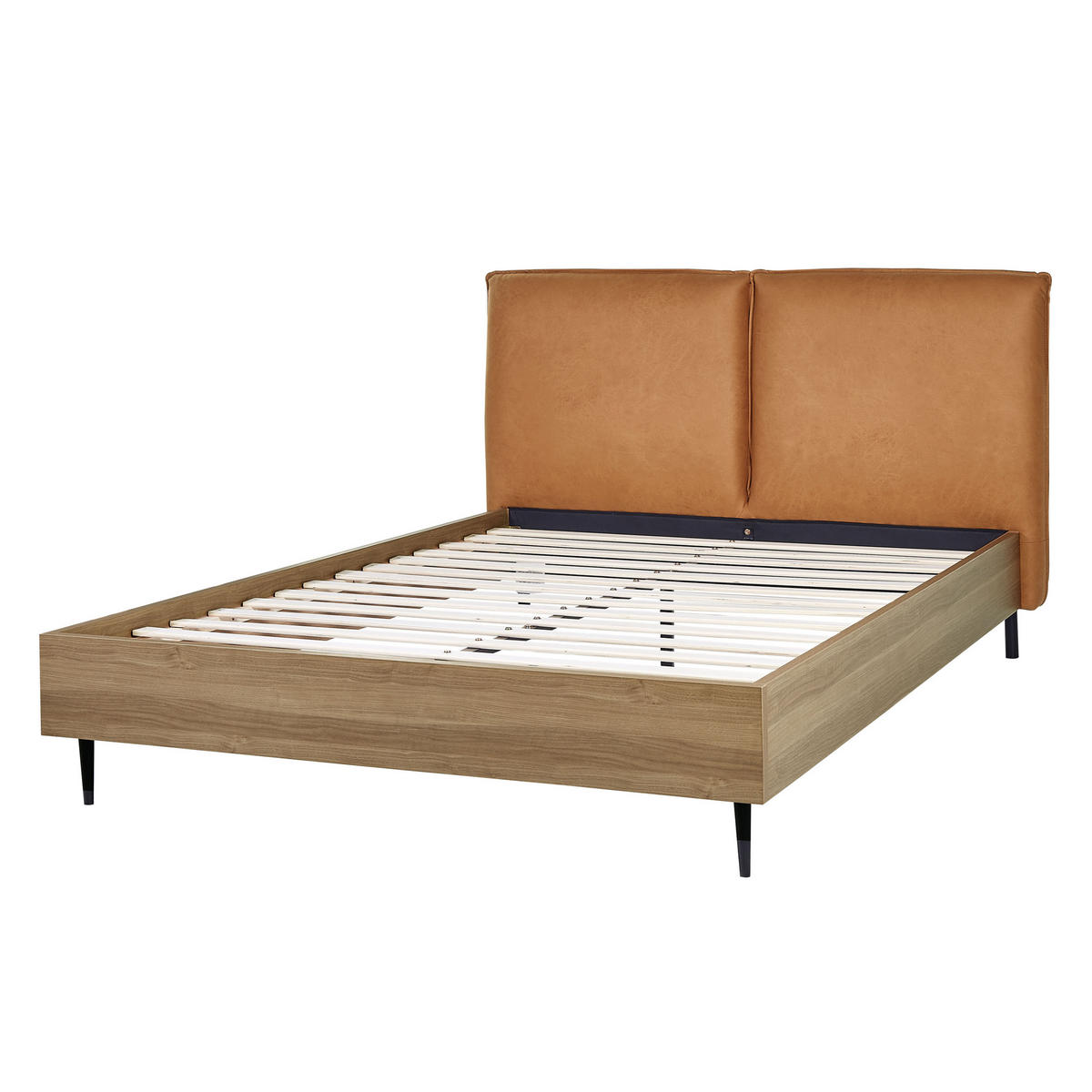 BETT 140/200cm Goldbraun Limanton - Braun, Kunststoff/Textil (140/200cm) - Beliani