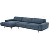 ECKSOFA mit Longchair links Kattryna Cordstoff blau - Blau, Kunststoff (133/283cm) - 58aufmkessel