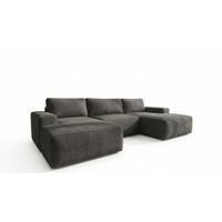ECKSOFA EINAR 362 cm x 170 cm – Stoff: ZOOM 22 Farbe: Dunkelgrau - Dunkelgrau, Textil (362/170cm) - A&J MöbelLand