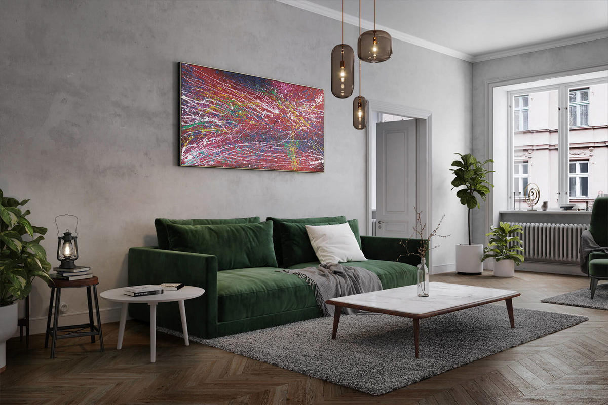 ÖLGEMÄLDE XXL Bunt 200/100 cm - Multicolor, Holz/Textil (6.68/100cm) - KUNSTLOFT