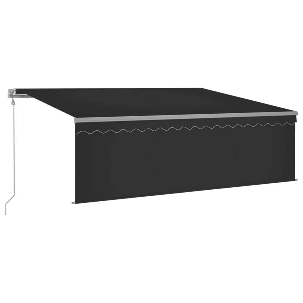 MARKISE Automatisch Einziehbar Mit Volant 4/3 M Anthrazit - Anthrazit, Metall (400/300cm) - vidaXL
