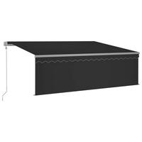 MARKISE Automatisch Einziehbar Mit Volant 4/3 M Anthrazit - Anthrazit, Metall (400/300cm) - vidaXL