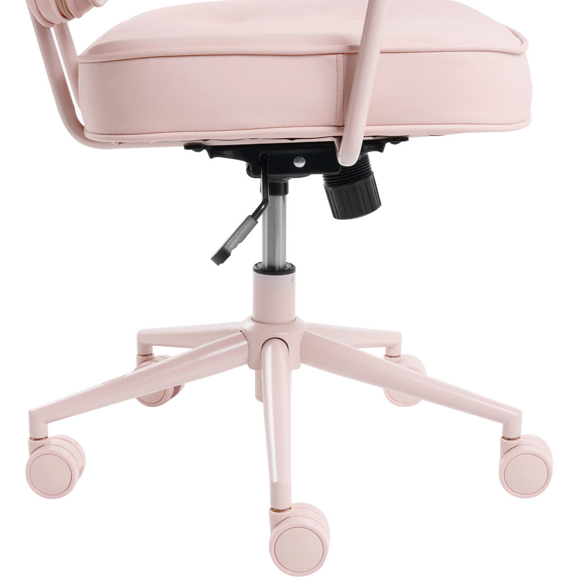 SCHREIBTISCHSTUHL Kunstleder Pastellrosa Paramus - Pink, Kunststoff (60/81/65cm) - Beliani