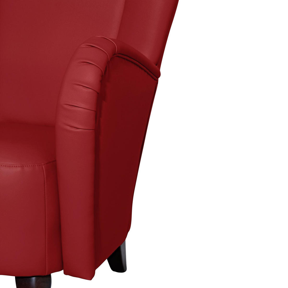 HOCHLEHNSESSEL Kailey Bezug Kunstleder Buche nussbaum dunkel / chilli - Rot, Kunststoff (96/122/89cm) - 58aufmkessel