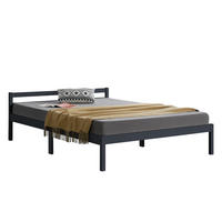 HOLZBETT Nakkila - Dunkelgrau, Holz (140/200cm) - [en.casa]