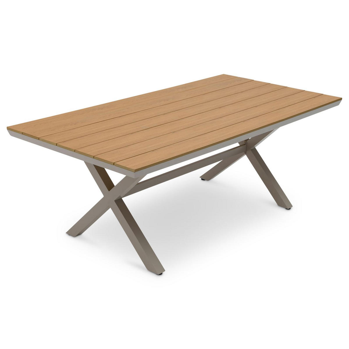 GARTENMÖBEL SET WINDY 9er Set beige, natur, champagne - Beige, Metall - IDIMEX