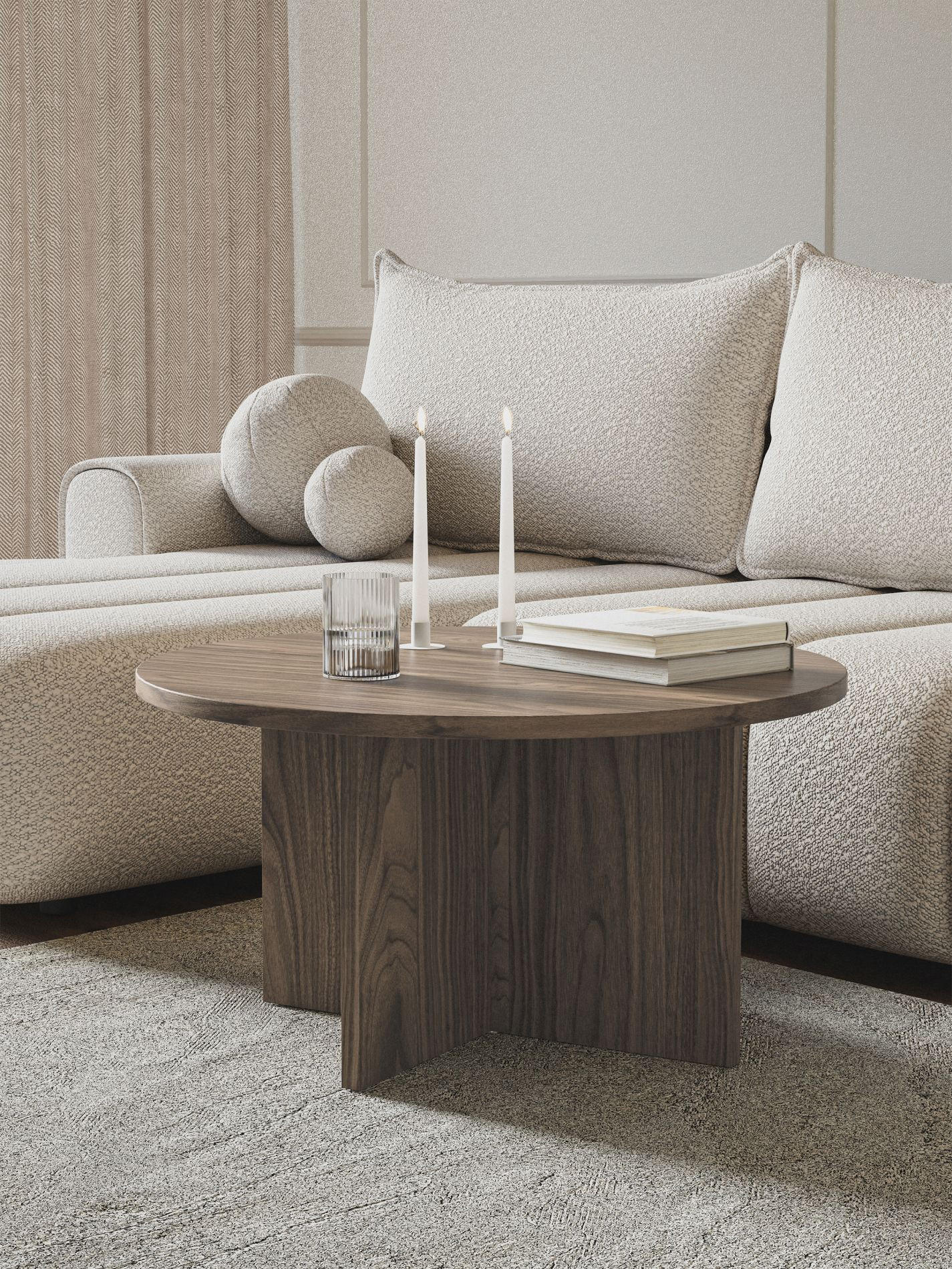 COUCHTISCH Ovo Holzoptik Nussbaum Wisconsin 76x76 cm - Nussbaumfarben, Holzwerkstoff (76/76/40cm) - Selsey
