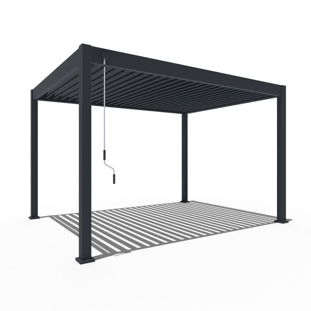 PERGOLA Deluxe Pavillon Terrassenüberdachung Aluminium 3 x 4 m anthrazit - Anthrazit, Metall (300/255/400cm) - WEIDE