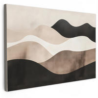 LEINWANDBILD Abstrakt - Landschaft - Wellen - Cremefarben 30x20 cm - Cappuccino, Textil (30/20cm) - MuchoWow