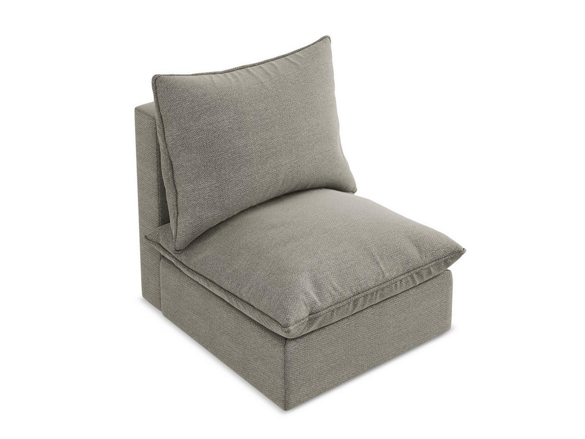 SOFAELEMENT Bouclé Stoff Grau - Schwarz/Grau, Holzwerkstoff/Kunststoff (75/77/90cm) - Makamii