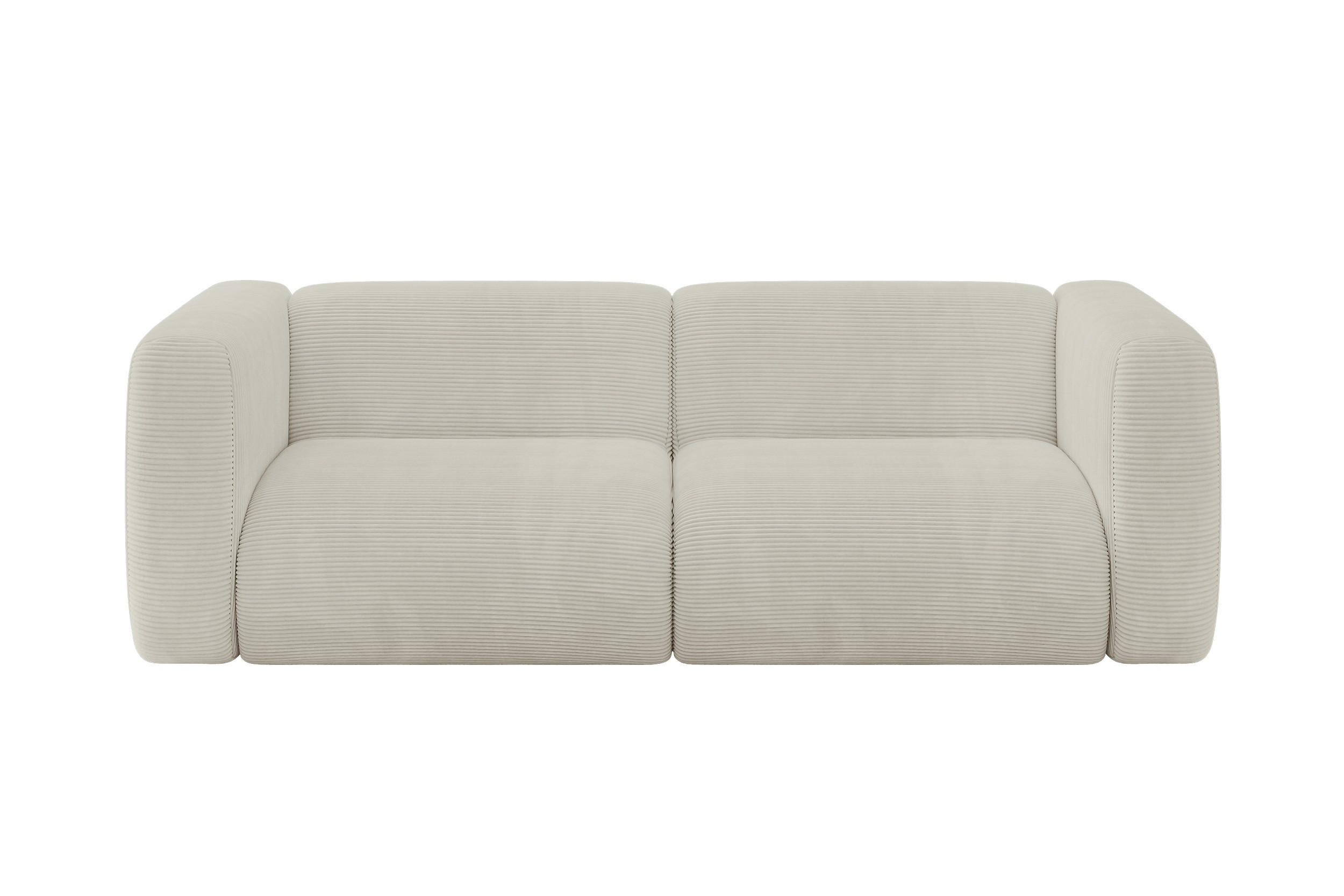 MODULÁRNÍ pohovka MIRA-S1, 2místná, 228 × 89 × 70 cm, krémová, manšestr - černá/krémová, kompozitní dřevo/textil (228/70/89cm) - ALTDECOR