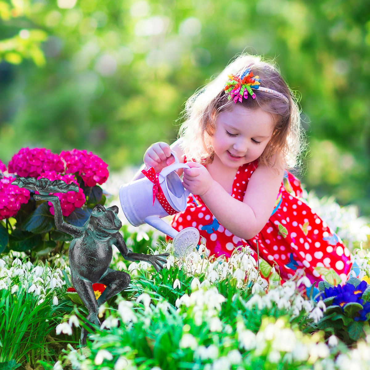 GARTENFIGUR Frosch - Dunkelgrün, Metall (22/30/10cm) - Relaxdays