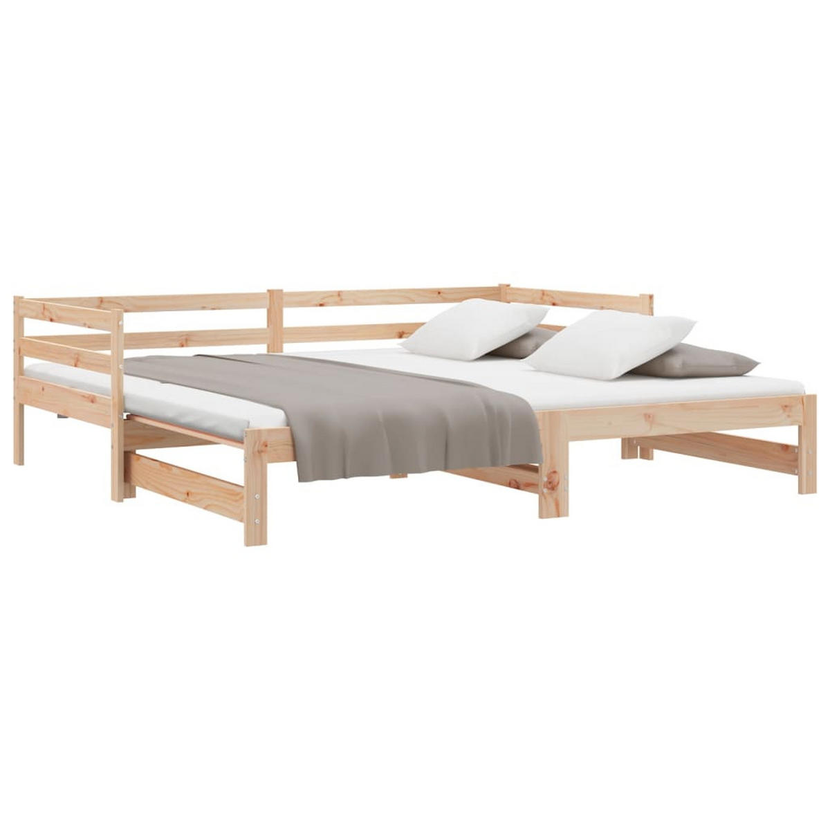 AUSZIEHBARES Tagesbett Ohne Matratze 80/200 Cm - Braun, Naturmaterialen (80/200cm) - vidaXL