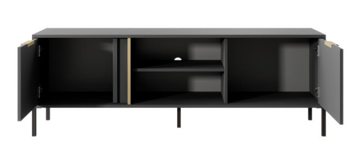 TV-LOWBOARD Anthrazit LARYSA G RTV-Schrank - Graphitfarben, Holzwerkstoff (153.1/53.4/39.5cm) - Sepro Meble
