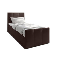 BOXBETT LEVENTE 90x200 cm mit Bettkasten und Matratze - Braun - Schwarz/Braun, Holz/Holzwerkstoff (90/200cm) - AX Living