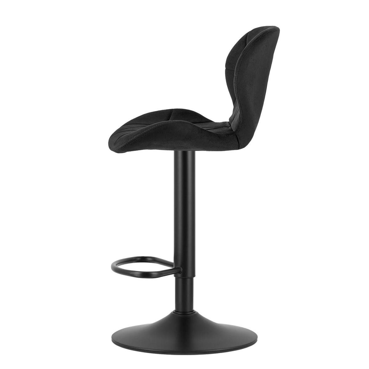 BARHOCKER 2-er Set WEST schwarzer Sitz, schwarze Basis - Schwarz, Textil (46/111/48.5cm) - Valora