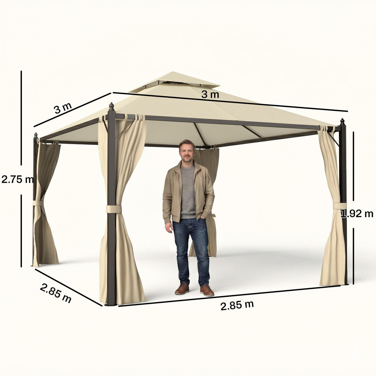 PAVILLON Beige 1 Stück - Beige, Naturmaterialien (300/275/300cm) - GiPP