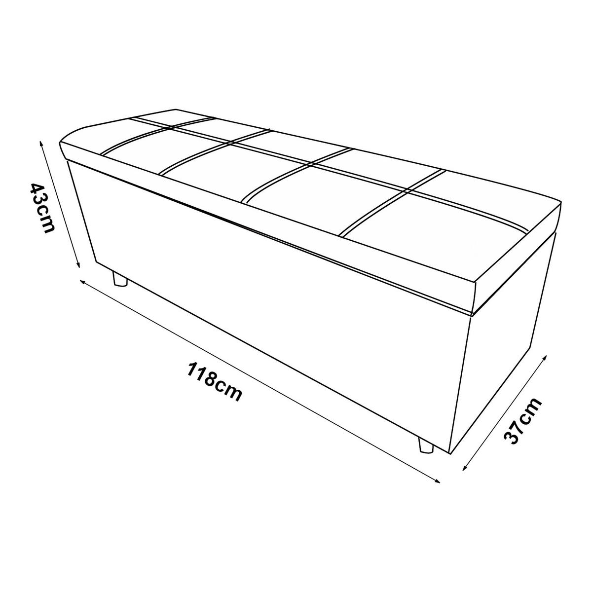 TRUHENBANK Bukit - Grau, Holz/Kunststoff (118/43/37cm) - [en.casa]