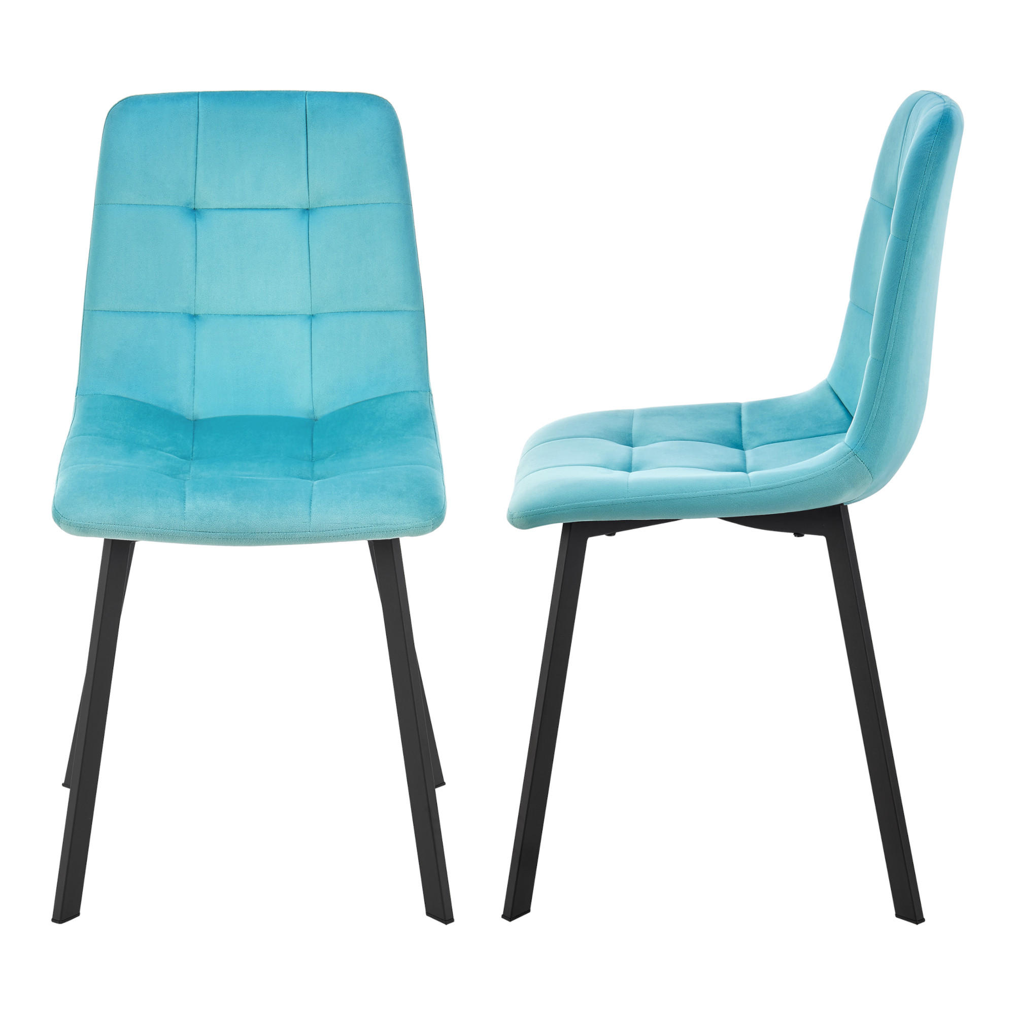 ESSZIMMERSTUHL Lexnitz im 2er-Set - Hellblau, Metall (44/89/52cm) - [en.casa]