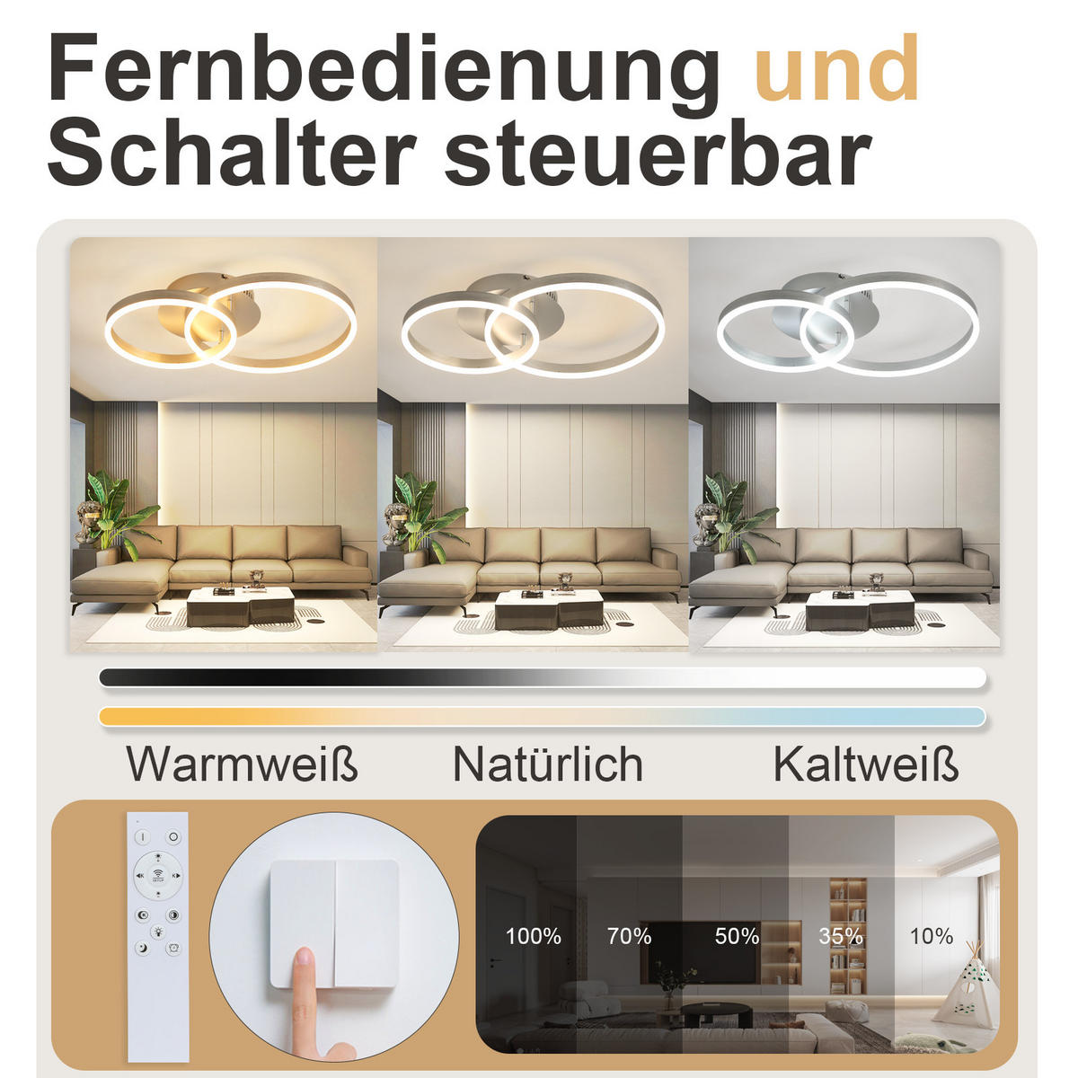 LED-DECKENLEUCHTE Jensk 30/24/40 cm - Silberfarben, Metall (40/30/24cm) - ZMH