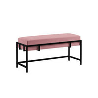 POLSTERBANK LAMO 80 cm Rosa Velours, Schwarzes Metallgestell - Pink/Schwarz, Textil/Metall (80/45/35cm) - Bettso