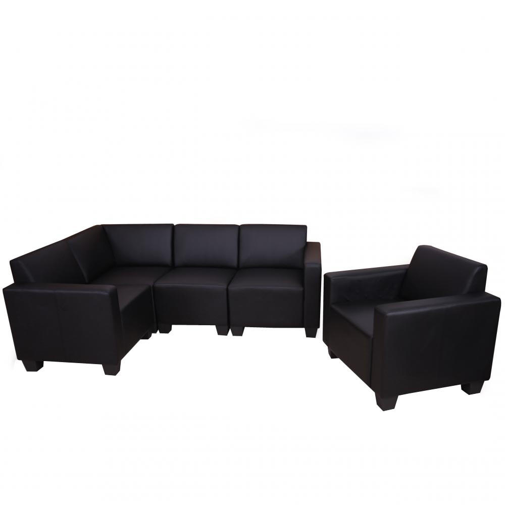 COUCH-GARNITUR Schwarz - Schwarz, Textil (214/76/142cm) - MCW