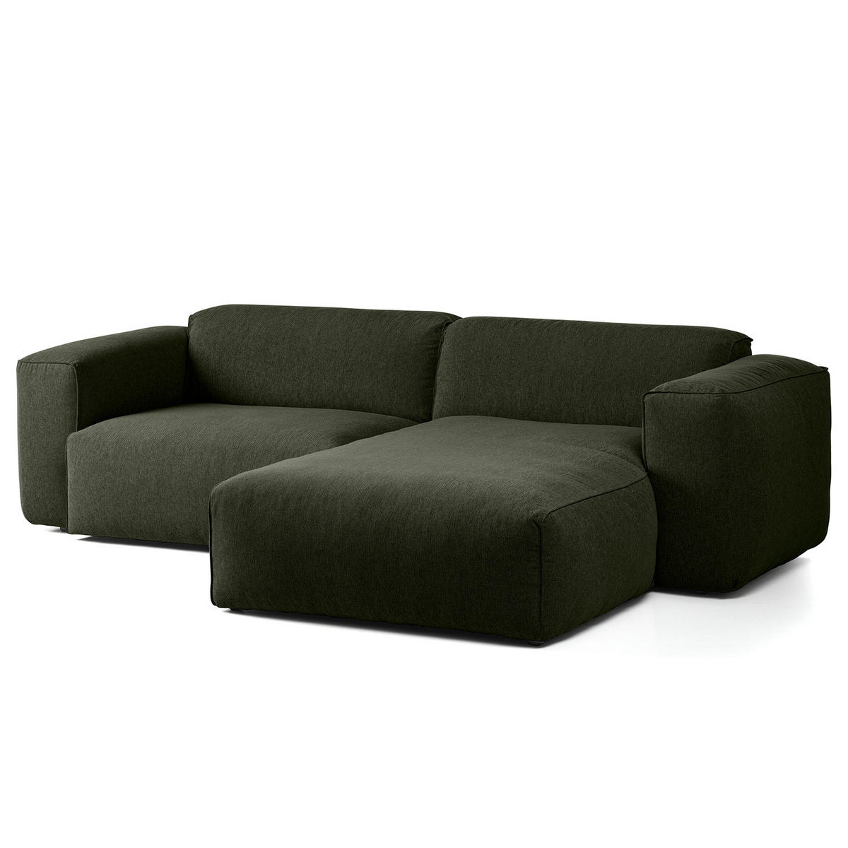 1,5-SITZER ECKSOFA mit Longchair - Schwarz/Grau, Kunststoff/Textil (260/173cm) - home24