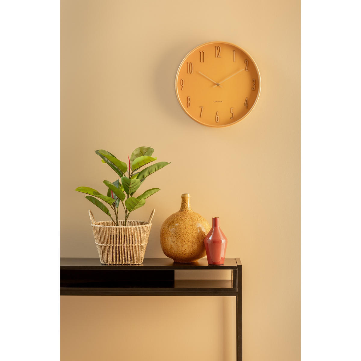 WANDUHR Gracil Gelb 40/5/40 cm - Gelb, Holzwerkstoff (5/40/40cm) - Karlsson