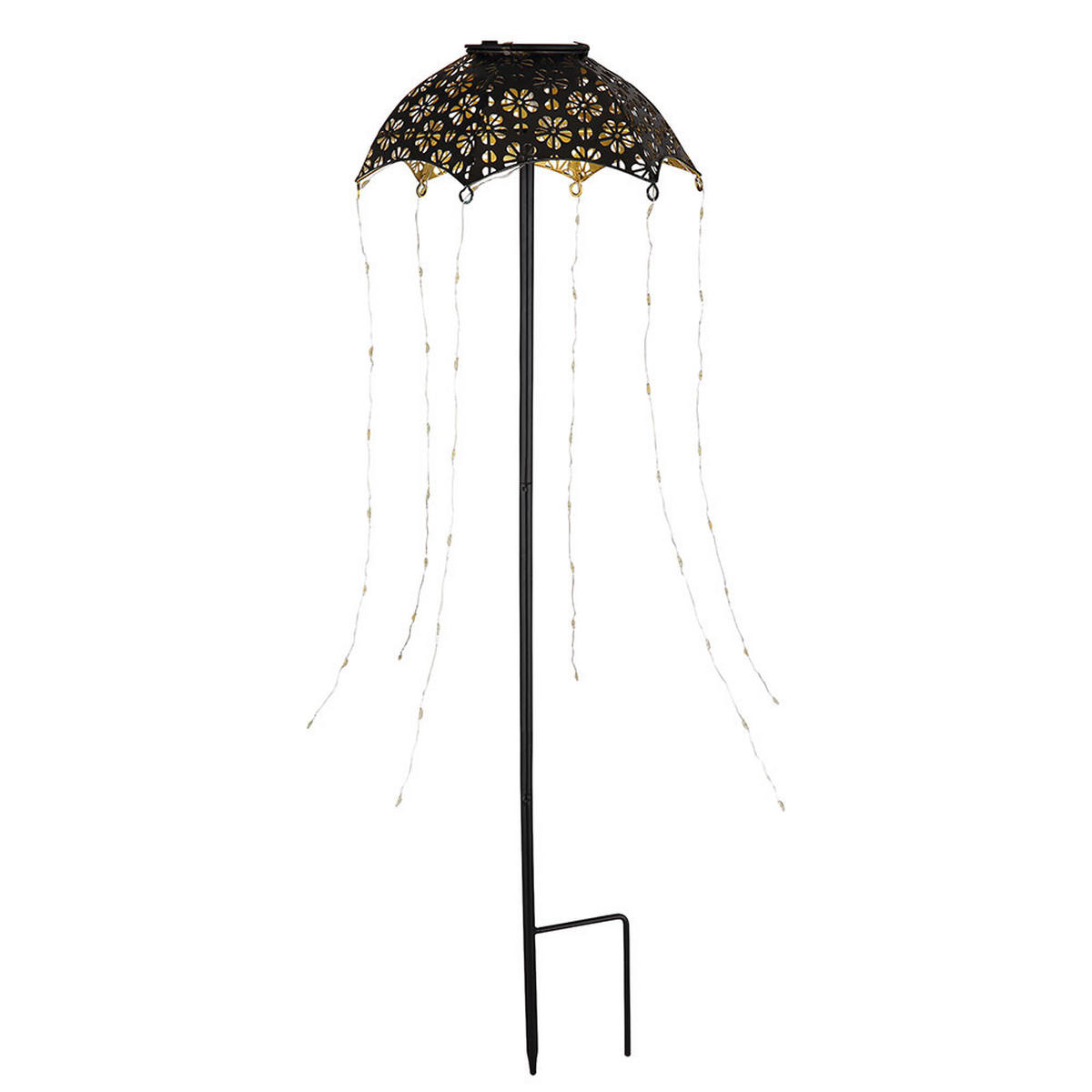 LED AUSSENLEUCHTE Regenschirm Kupferfarben 2er Set - Schwarz, Metall (20.5/20.5/65cm) - Globo Lighting