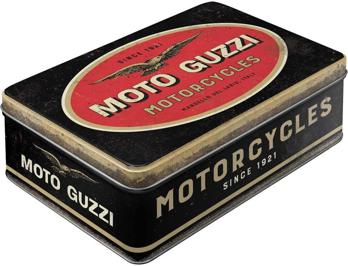 VORRATSDOSE flach Moto Guzzi Logo Motorcycles - Multicolor, Metall (23/7/16cm) - Nostalgic-Art
