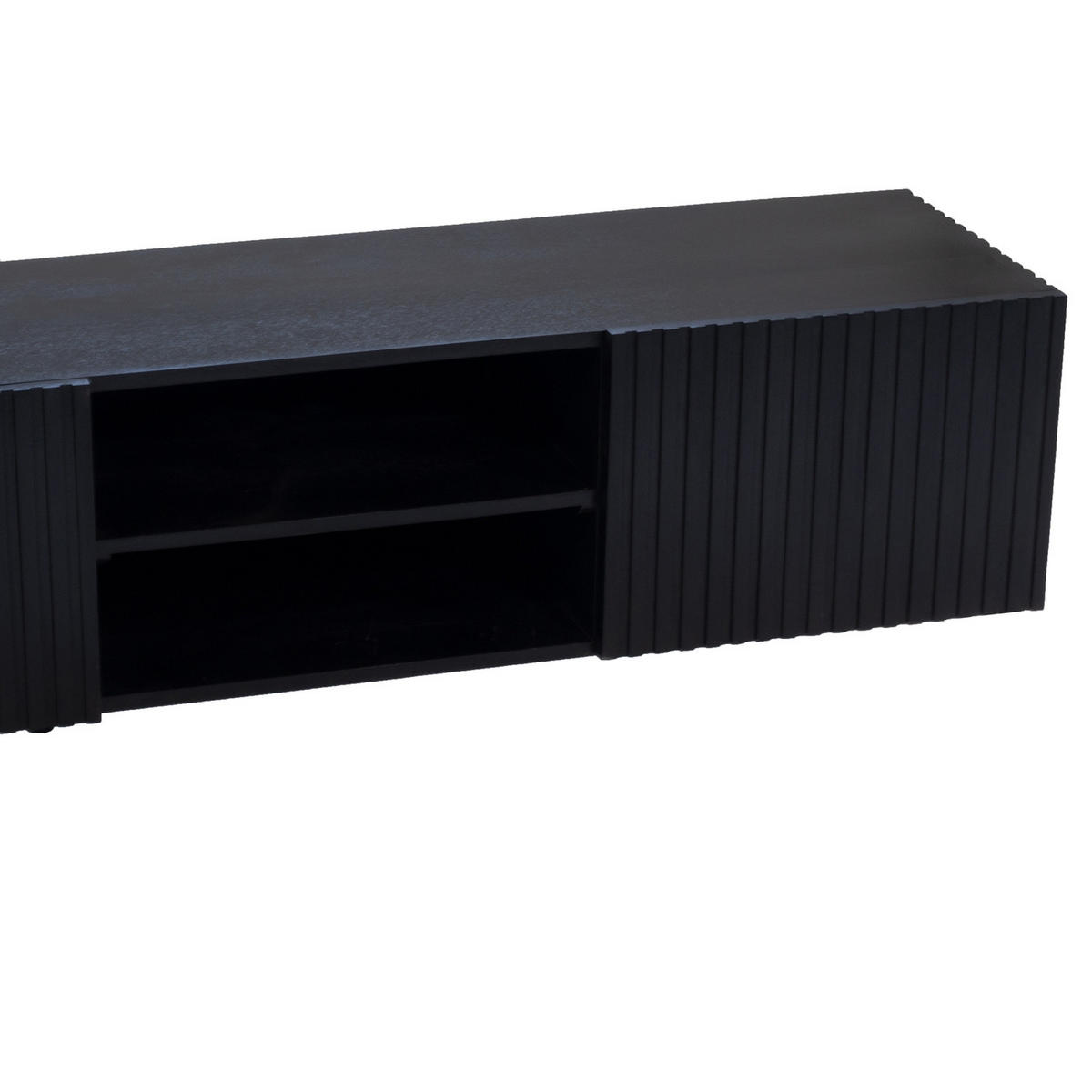 TV-MÖBEL schwebend aus Mangoholz 150cm, schwarz - Schwarz, Holz (150/35/40cm) - Giga Meubel