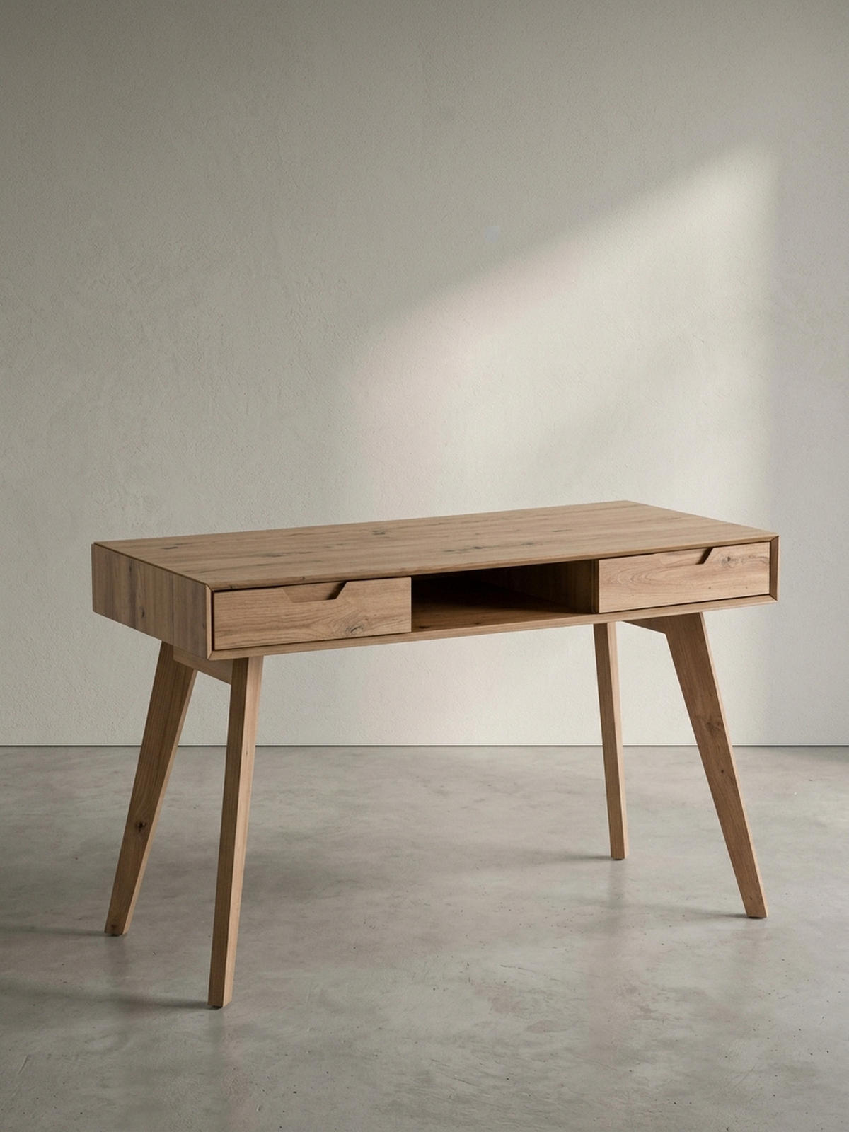SCHREIBTISCH – Eiche-Dekor, 120x55x77 cm, Stauraum, Skandinavischer Stil, Massivholzbeine - Eichefarben/Braun, Holz (120/55/77cm) - KADIMA DESIGN