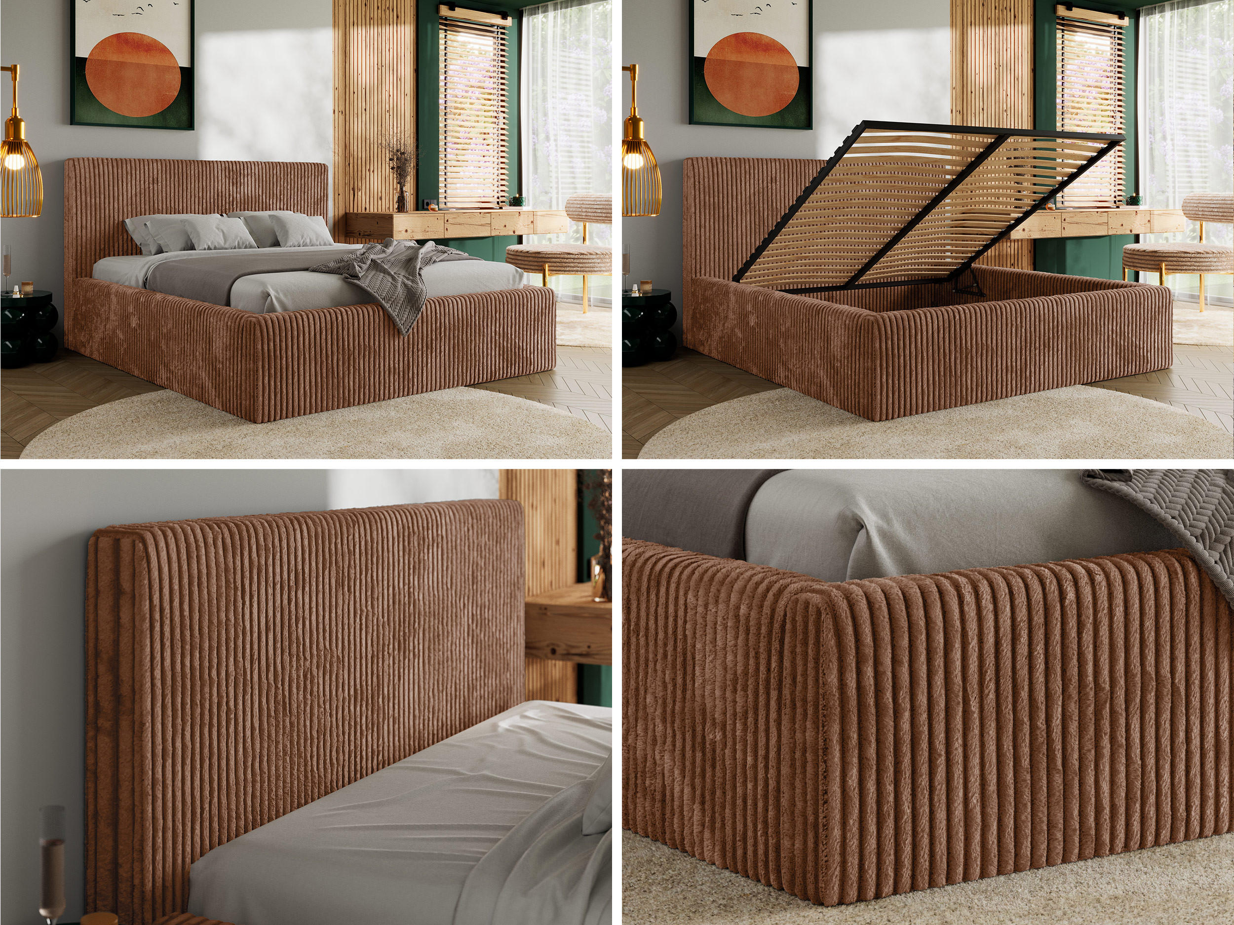 Thumbnail - MKS Polsterbett, Orange, Textil, 2-Sitzer, H2, 7-Zonen, Rechteckig, 140x200 cm, Oeko-Tex®, Schlafzimmer, Betten, Polster...