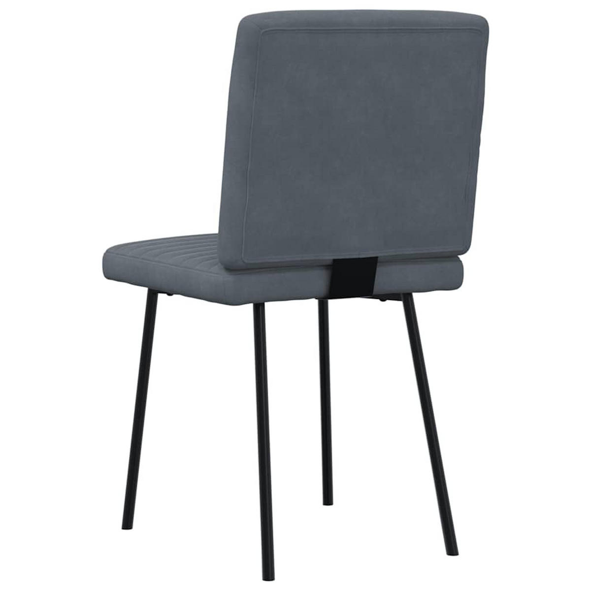 ESSZIMMERSTÜHLE 2 Stk. Dunkelgrau Samt 45*54*83cm - Dunkelgrau, Metall (45/83/54cm) - ZMH