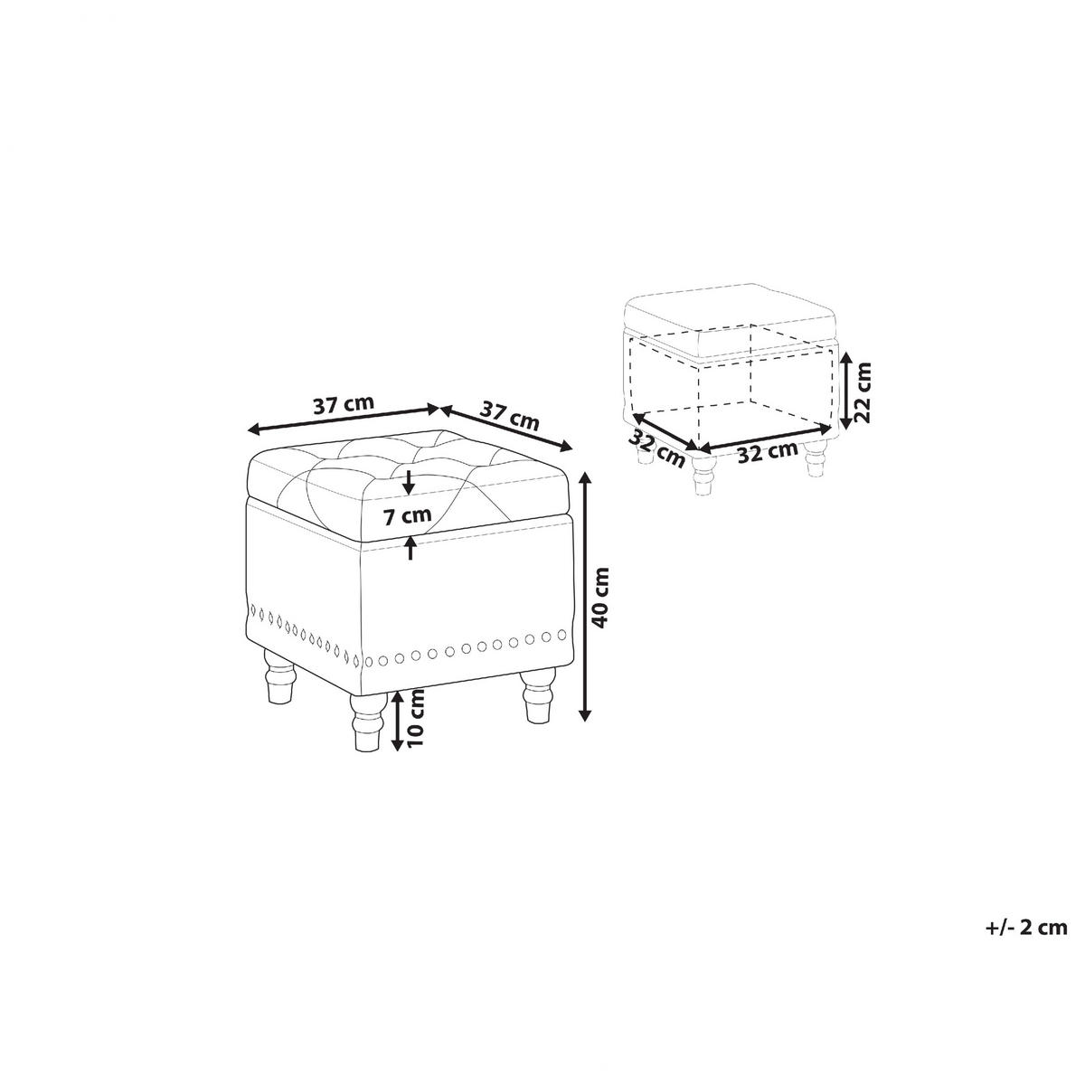 POUF Beige Loretto - Beige, Textil (37/40/37cm) - Beliani