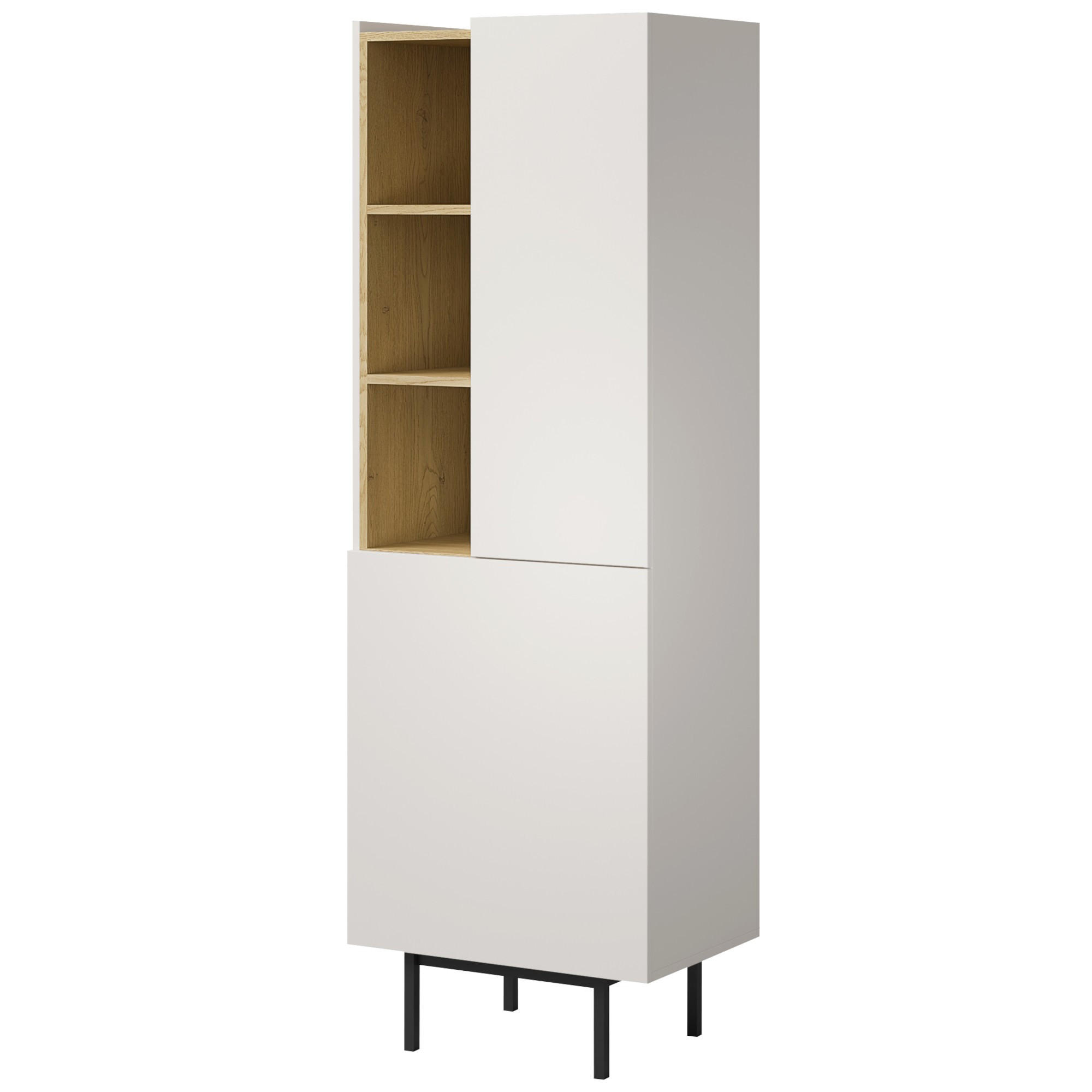 REGAL Noel 60 Kaschmir/Cremona-Eiche (Rechts) - Kaschmir/Eichefarben, Holzwerkstoff/Metall (60/180/42cm) - mzm24