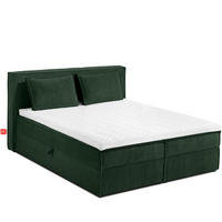 BOXSPRINGBETT ROTI mit Stauraum, dunkelgrün - Dunkelgrün/Schwarz, Holz/Holzwerkstoff (140/200cm) - KONSIMO®