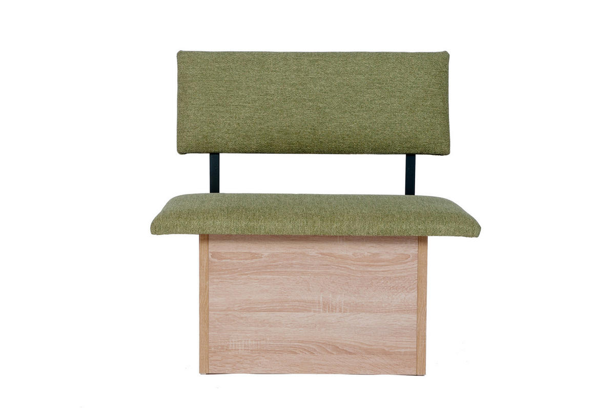 SITZBANK Das Raumwunder - Eichefarben/Grün, Holzwerkstoff/Textil (48/88/85cm) - Kundler Home