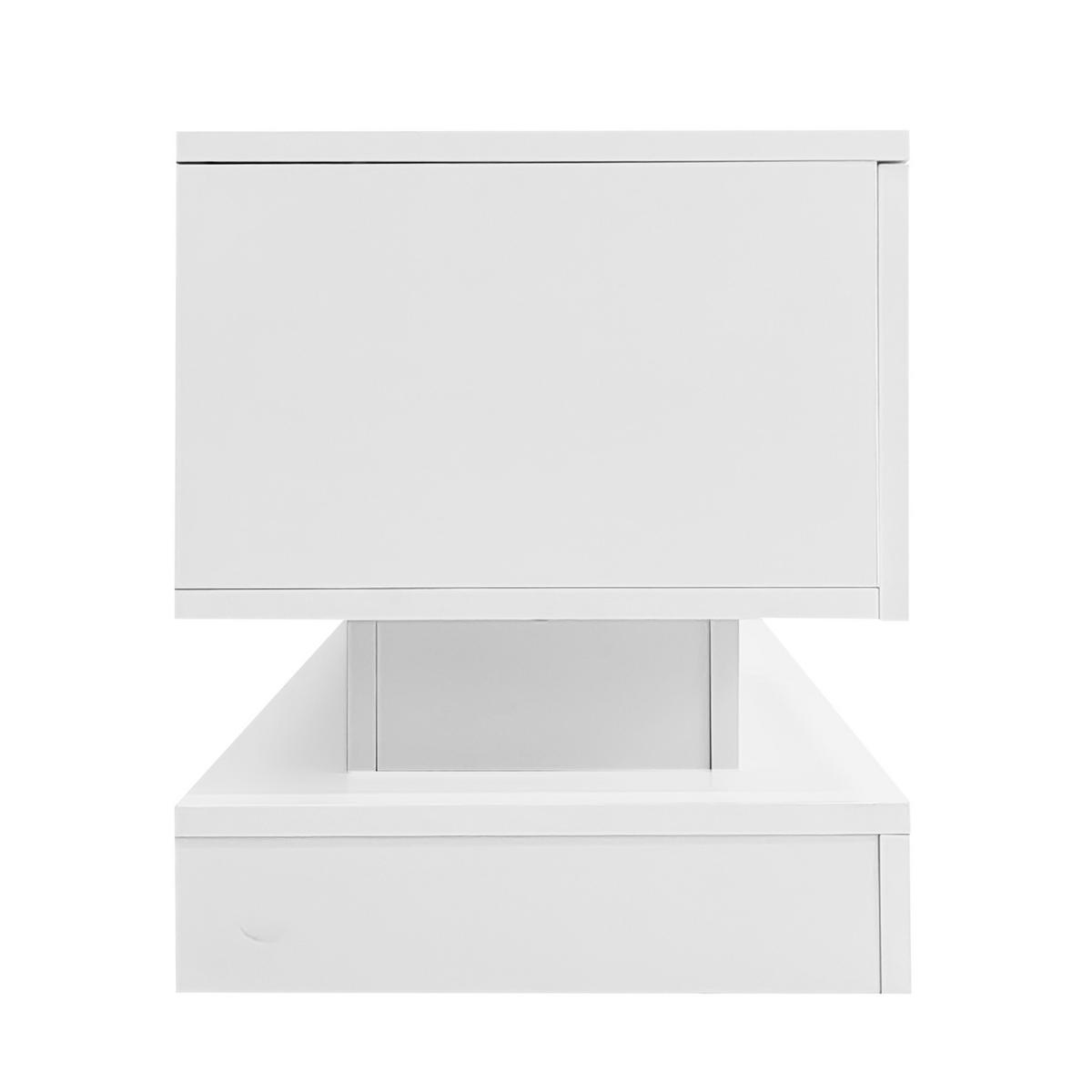 TV-LOWBOARD in Weiß Hochglanz mit LED und 2 Schubladen 160/35/40.5 cm - Weiß, Holzwerkstoff (160/40.5/35cm) - Redom